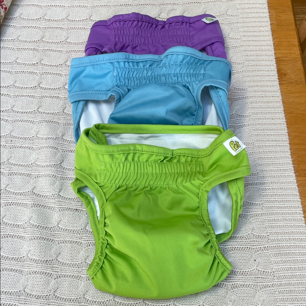 Pet Magasin Dog Cloth Diaper Set of 3 like new Hook & loop waist band adjustable